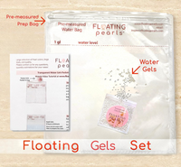 75 Floating White Seashells and a Few Mixed- Coral Reef- Pearls- Aqua Beads- Option of 3 Submersible LED Fairy Lights Strings Warm White (Hidable Submersible Batteries)- Fills 1 Gallon of the Transparent Gels