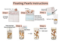 50 Floating Gold Stars-Sparkling- Large Sizes- Fills 1 Gallon of the Transparent Floating Gels for Your Vases- With Pre-Measured Prep Bags- Option of 3 Submersible Fairy Lights Strings