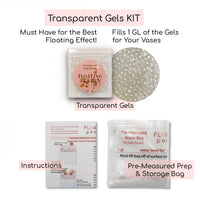 50 Floating Gold Stars-Sparkling- Large Sizes- Fills 1 Gallon of the Transparent Floating Gels for Your Vases- With Pre-Measured Prep Bags- Option of 3 Submersible Fairy Lights Strings
