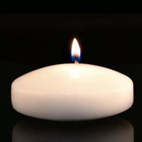 3"Ivory Floating Candle, Set of 4 Candles-Unscented.