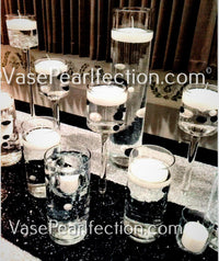75 Floating Black Pearls Large Sizes- Fills 1 Gallon of the Floating Transparent Water Gels for Your Vases- Option 3 Submersible Fairy Lights Strings Hidable